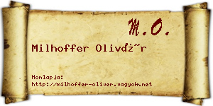 Milhoffer Olivér névjegykártya